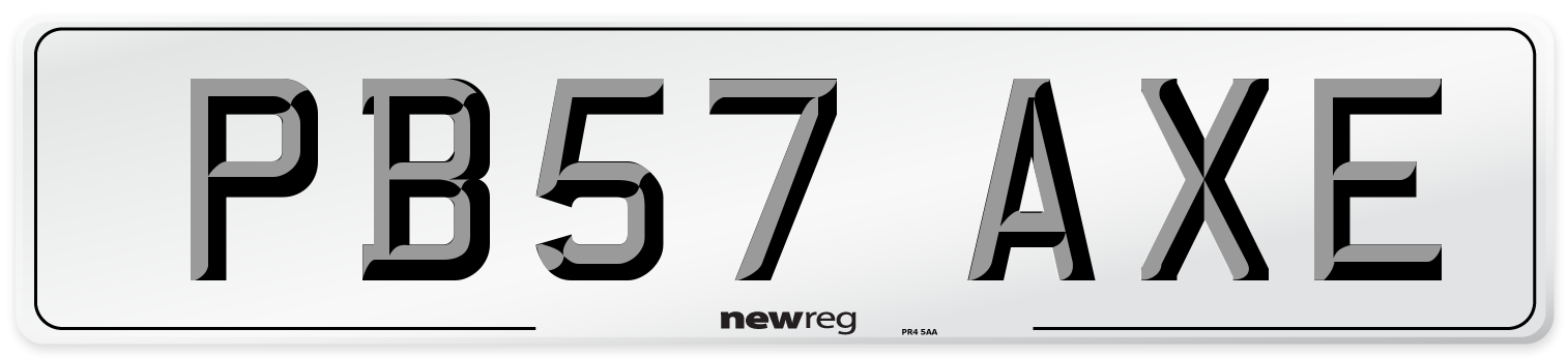 PB57 AXE Number Plate from New Reg